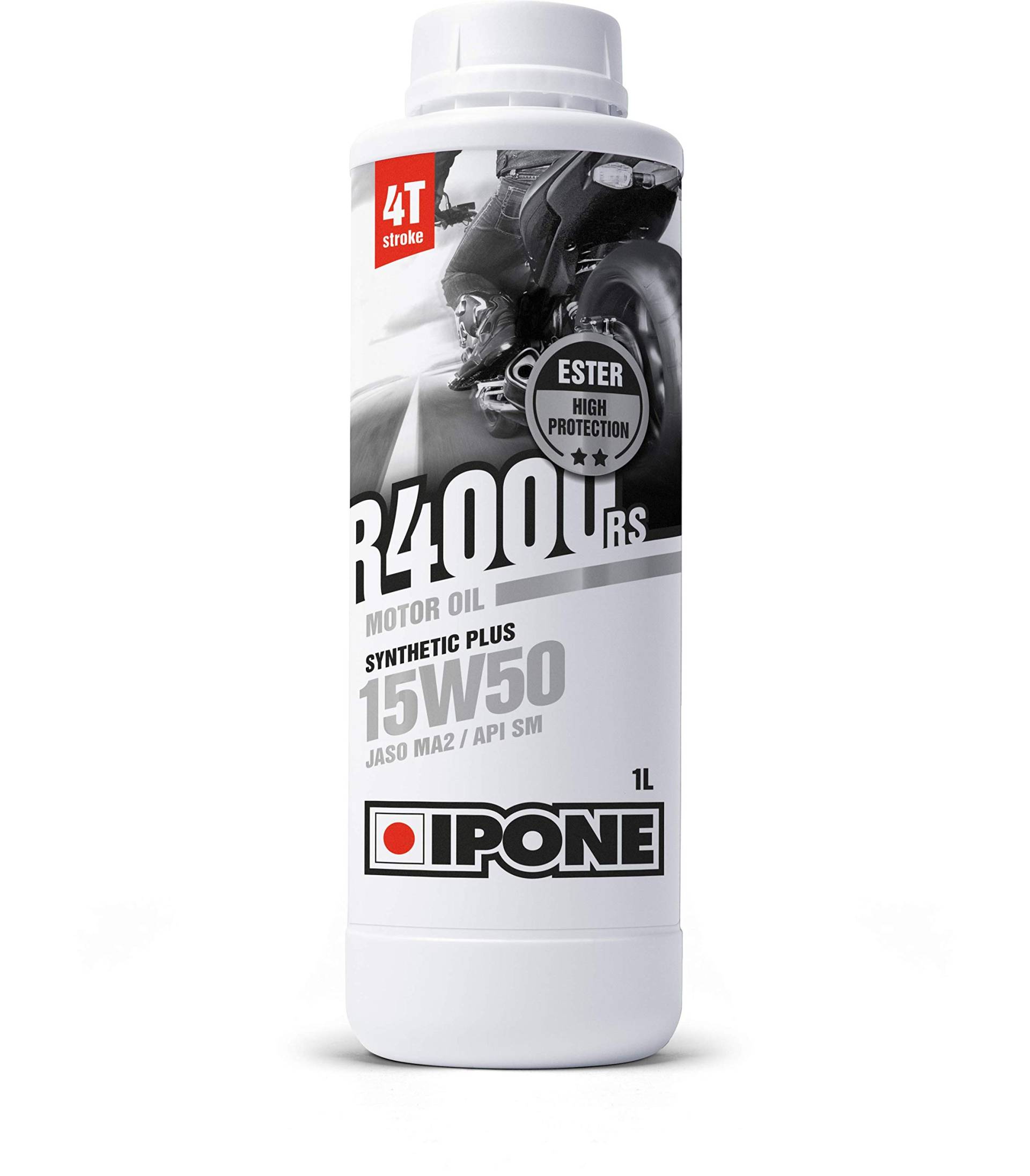 IPONE - 4-Takt-Motorradöl 15W50 R4000 RS - 1 Liter - halbsynthetisch mit Estern - Außergewöhnliche Verschleißfestigkeit von IPONE