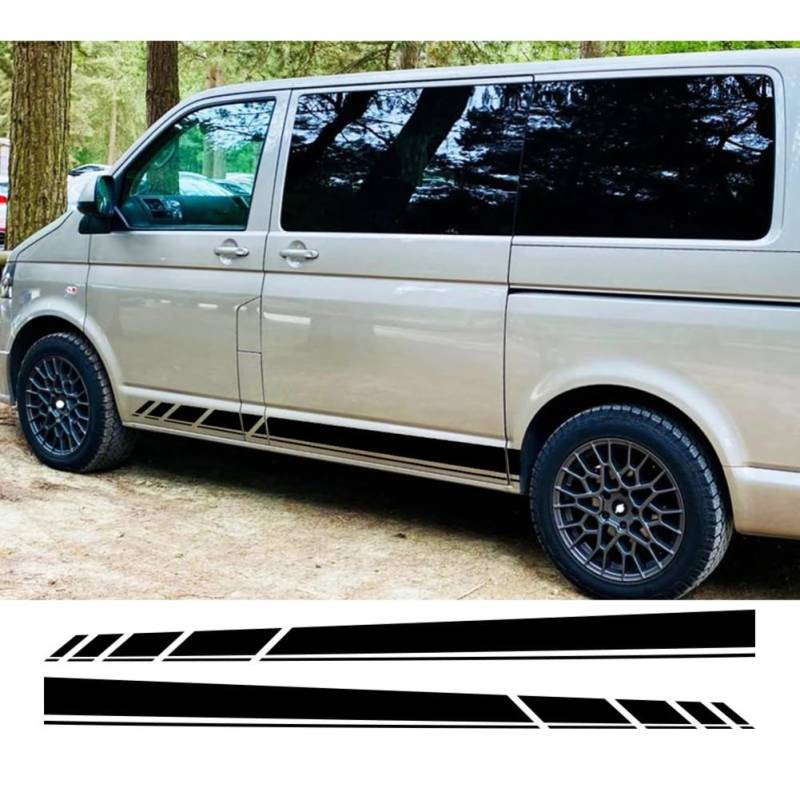 2 STÜCKE Autotür-Seitenaufkleber, Für V=W Transporter T3 T4 T5 T6 Wohnmobil Long Line Graphics Vinyl Aufkleber Zubehör von IPROCAS