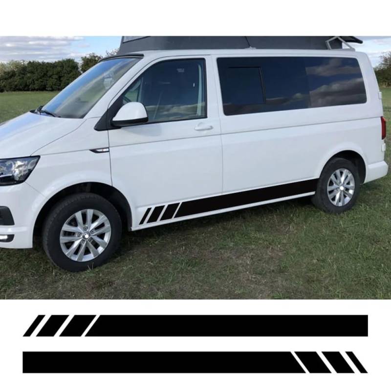2 STÜCKE Autotür-Seitenaufkleber, Für V=W Transporter T4 T5 T6 Caravelle Multivan Camper Van Vinyl Aufkleber Zubehör von IPROCAS