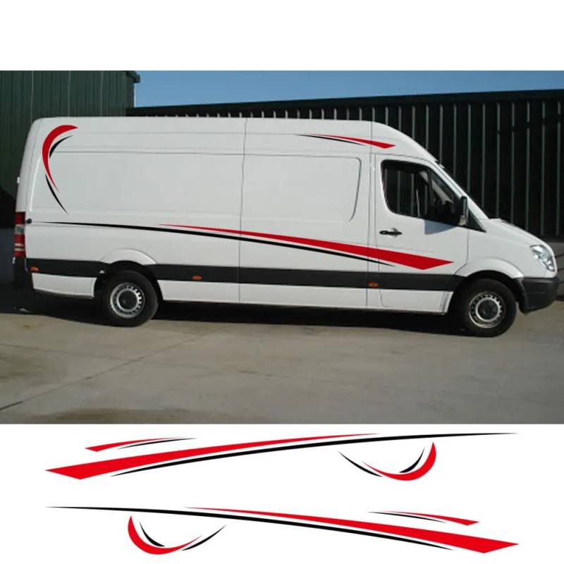 6 Stück/Los Autoaufkleber, für B=ENZ Sprinter W906 515 Wohnmobil Caravan RV Streifen Camper Van Vinyl Aufkleber Tuning Zubehör von IPROCAS