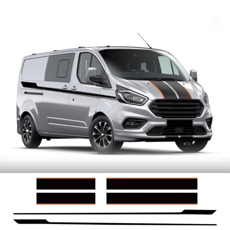 6 Teile/los Auto Motorhaube Seite Hintertür Aufkleber, Für F=ord Transit Tourneo Custom Camper Van Sport Vinyl Aufkleber Tuning Auto Zubehör von IPROCAS