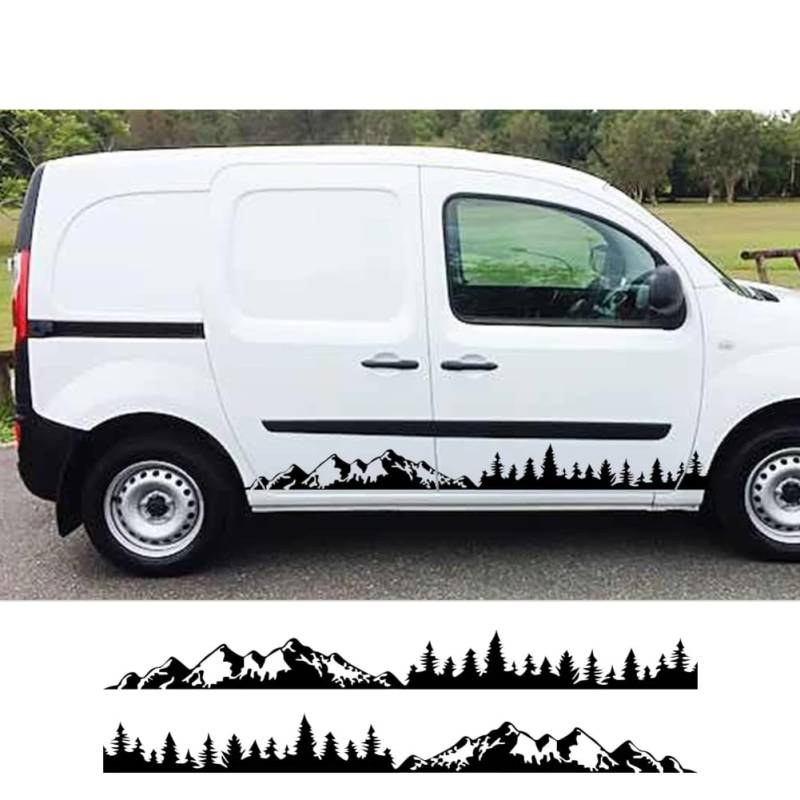 Auto-Seitentüraufkleber, für R=enault Kangoo 1 2 3 4x4 MK1 MK2 MK3 Van Mountain Tree Graphics Vinyl-Aufkleber Auto-Tuning-Zubehör von IPROCAS