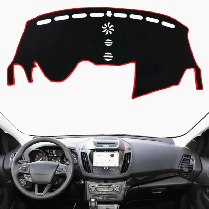 Für Ford Kuga Escape 2013-2017 2018 2019, Auto Armaturenbrett Abdeckung Protect Mat Pad Dashmat Anti-Glare Sonnenschutz Teppich Teppich Zubehör von IPROCAS