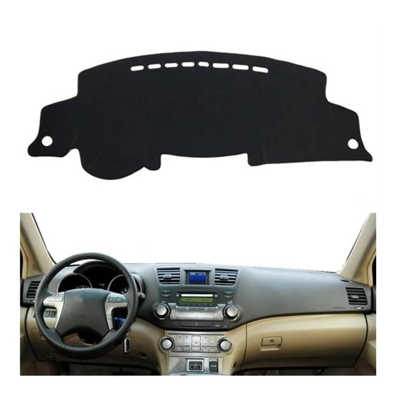 IPUDIS Auto Armaturenbrett Abdeckung Matte Sonnenschutz Pad Dash Schutz Teppich Für Für Highlander Für XU40 Für Kluger 2008-2013 Zubehör Teppich Armaturenbrett-Kissen von IPUDIS