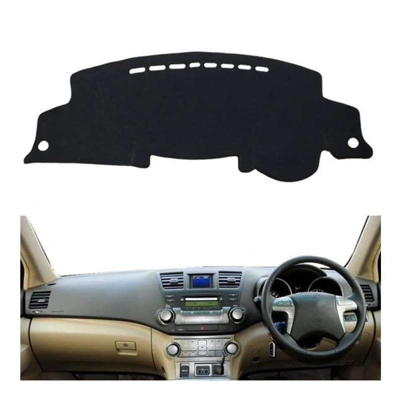 IPUDIS Auto Armaturenbrett Abdeckung Matte Sonnenschutz Pad Dash Schutz Teppich Für Für Highlander Für XU40 Für Kluger 2008-2013 Zubehör Teppich Armaturenbrett-Kissen von IPUDIS