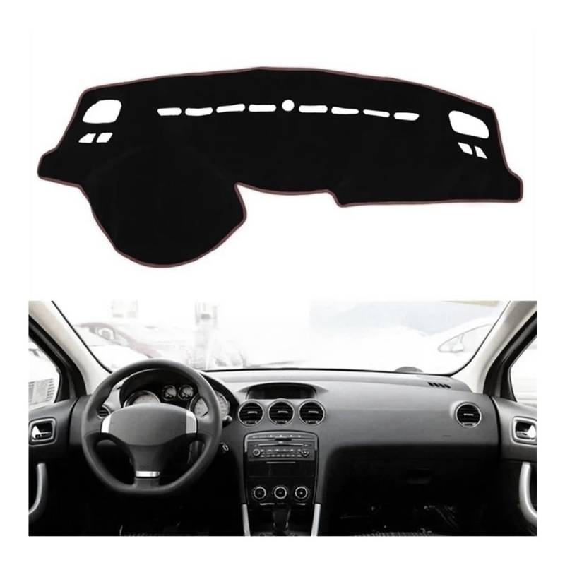 IPUDIS Auto Dashboard Abckung Matte Pad Sonnenschutz Instrument Abckung Schutz Teppich Auto Zubehör Für Pe&ugeot 308 408 2008-2013 Teppich Armaturenbrett-Kissen von IPUDIS