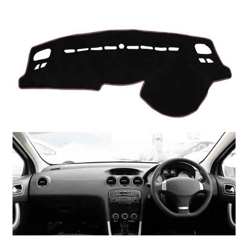 IPUDIS Auto Dashboard Abckung Matte Pad Sonnenschutz Instrument Abckung Schutz Teppich Auto Zubehör Für Pe&ugeot 308 408 2008-2013 Teppich Armaturenbrett-Kissen von IPUDIS
