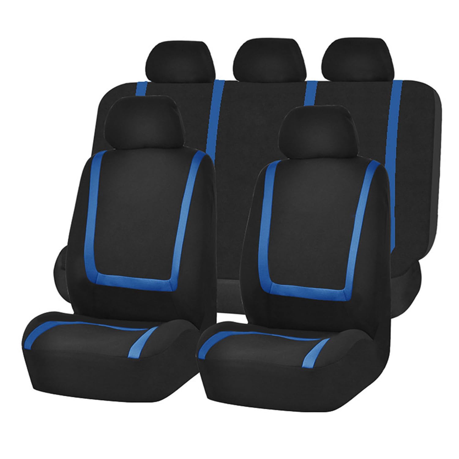 IPUDIS Auto Sitzbezüge Sets Für BMW Serie 2 Touring 220i 218i 225xe 218d M Sport 5,Atmungsaktiv Verschleißfest Bequem Sitzkissen Zubehör,D-Black Blue von IPUDIS