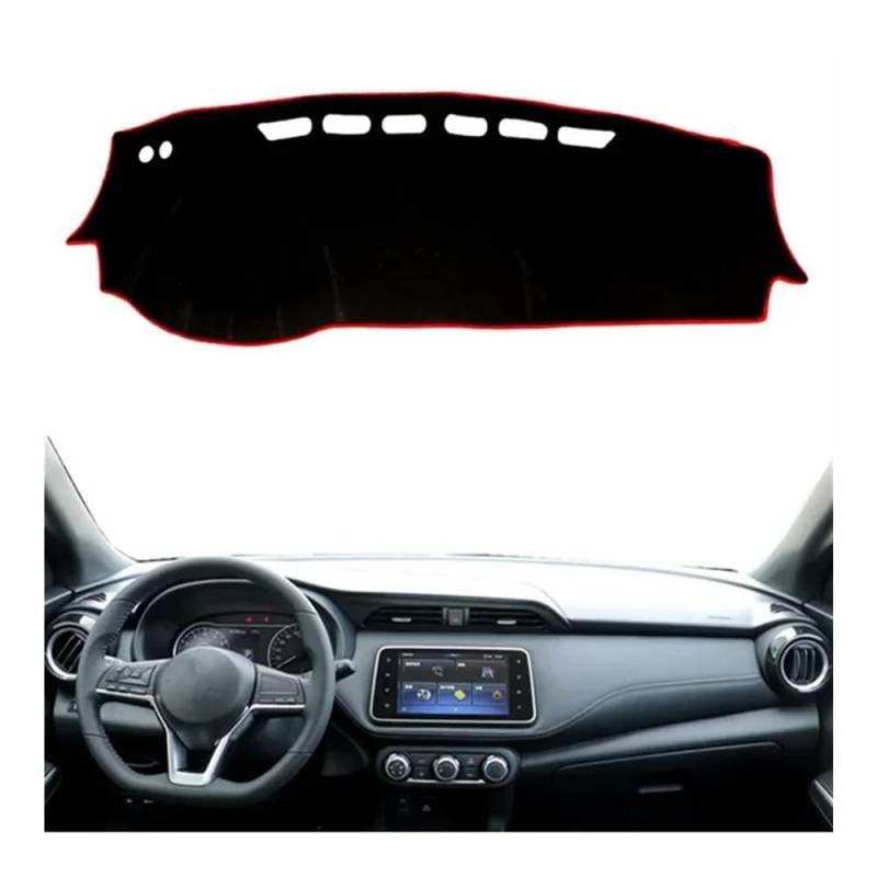 IPUDIS Für Kicks 2014-2019 Dashmat Dashboard-Dashboard-Abdeckungsmatte Sonnenschutz Instrumententeppich Schützen Sie Das Auto-Styling-Zubehör Teppich Armaturenbrett-Kissen von IPUDIS