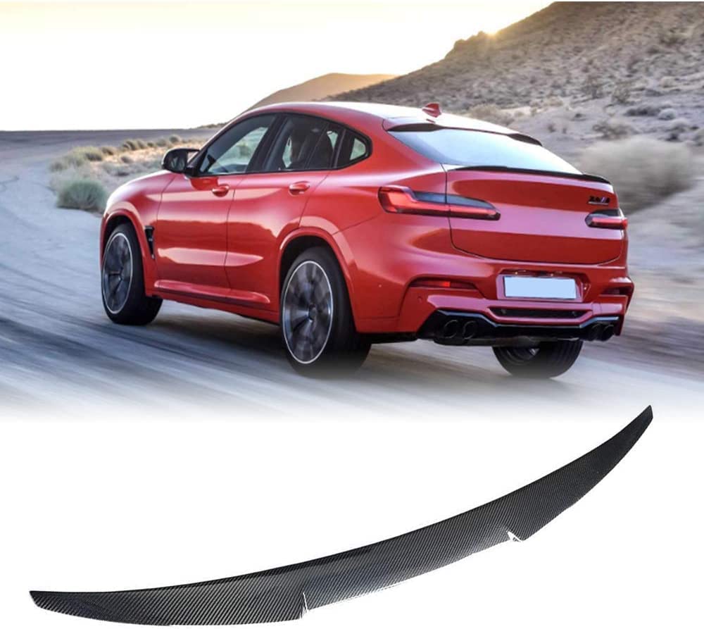 Premium Kohlefasermaterial Auto Heckspoiler für BMW X4 G02 Xdrive 25i 28i 30i 35i M40i SUV 2019, Kofferraumdeckel HeckflüGel Spoiler Flügel, 3M Kleber Einfache Installation von IREZ