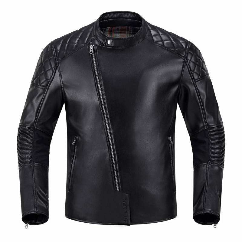 IRON JIA'S Motorradjacke Herren aus Kunstleder Lederjacke Leichte & Atmungsaktive mit CE-zertifizierten Protektoren Winddicht von IRON JIA'S