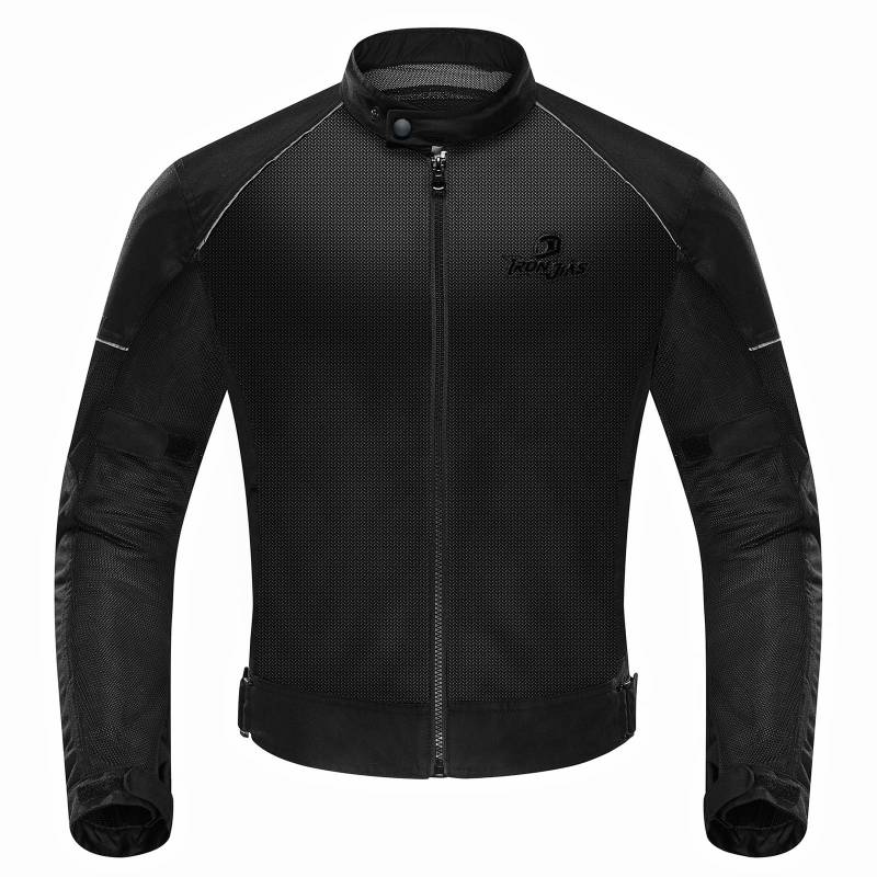 IRON JIA’S Motorradjacke Herren Abnehmbare Zertifizierte Motorradprotektoren Sommer Reiten Mesh atmungsaktiv komfortabel Herren Biker Jacke Schwarz-XXL von IRON JIA'S
