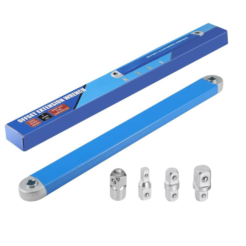 ISINEVER Gekröpfter Verlängerungsschlüssel Universal Offset Extension Wrench mit 1/2", 1/4" und 3/8" Antriebsadapter Offset Verlängerungsschlüssel für Mechaniker Garagenhandwerker Extension Wrench von ISINEVER
