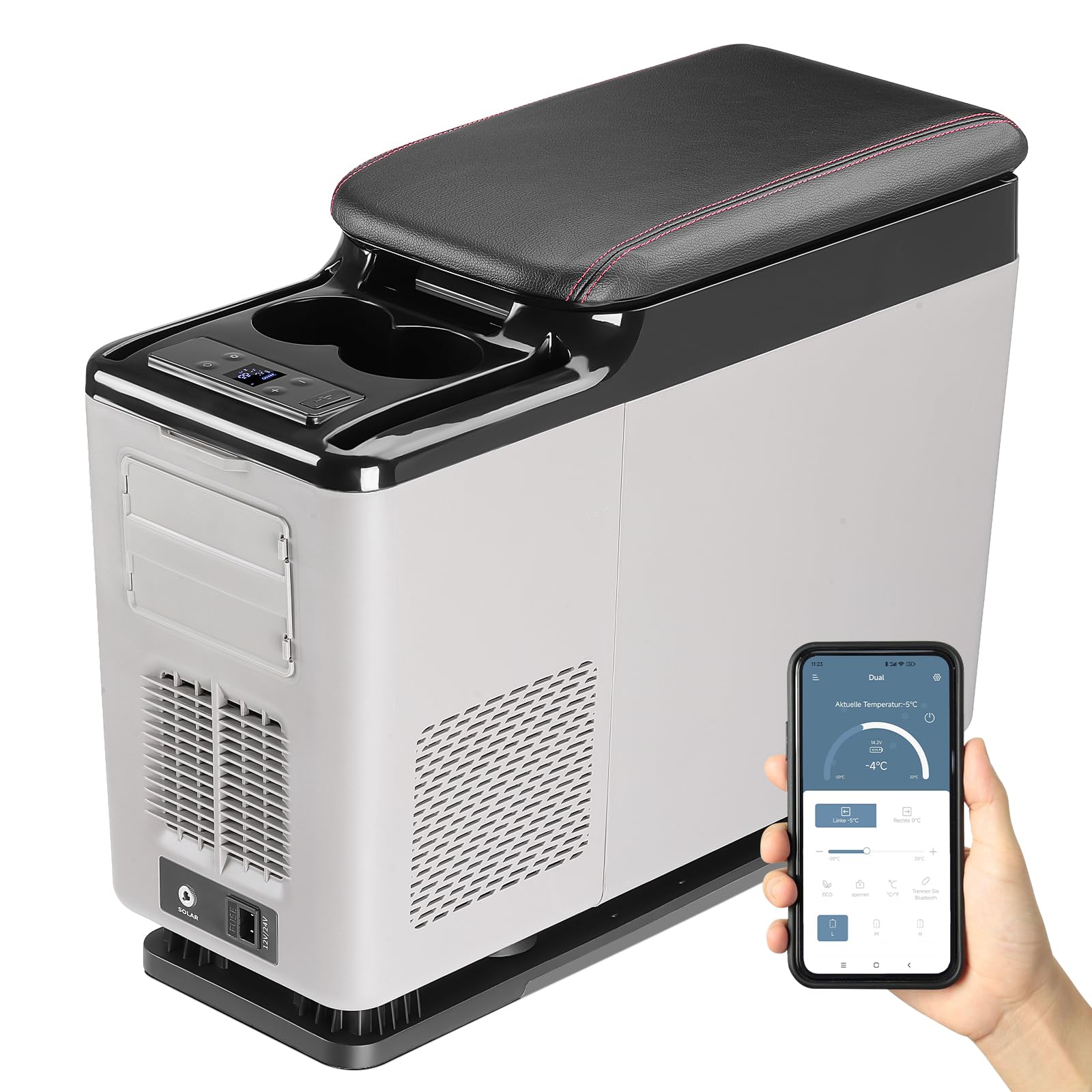 Kompressor Kühlbox 15L inkl. Montageplatte, Mittelkonsole Gefrierbox mit APP-Steuerung, Elektrisch Kühlschrank, 12V/24V DC 220-240V AC, Multifunktionale Mittelkonsole, -15°C bis 20°C für Auto Lkw Boot Kompressor Kühlbox 15L inkl. Montageplatte, Mittelkonsole Gefrierbox mit APP-Steuerung, Elektrisch Kühlschrank, 12V/24V DC 220-240V AC, Multifunktionale Mittelkonsole, -15°C bis 20°C für Auto Lkw Boot von ISINEVER