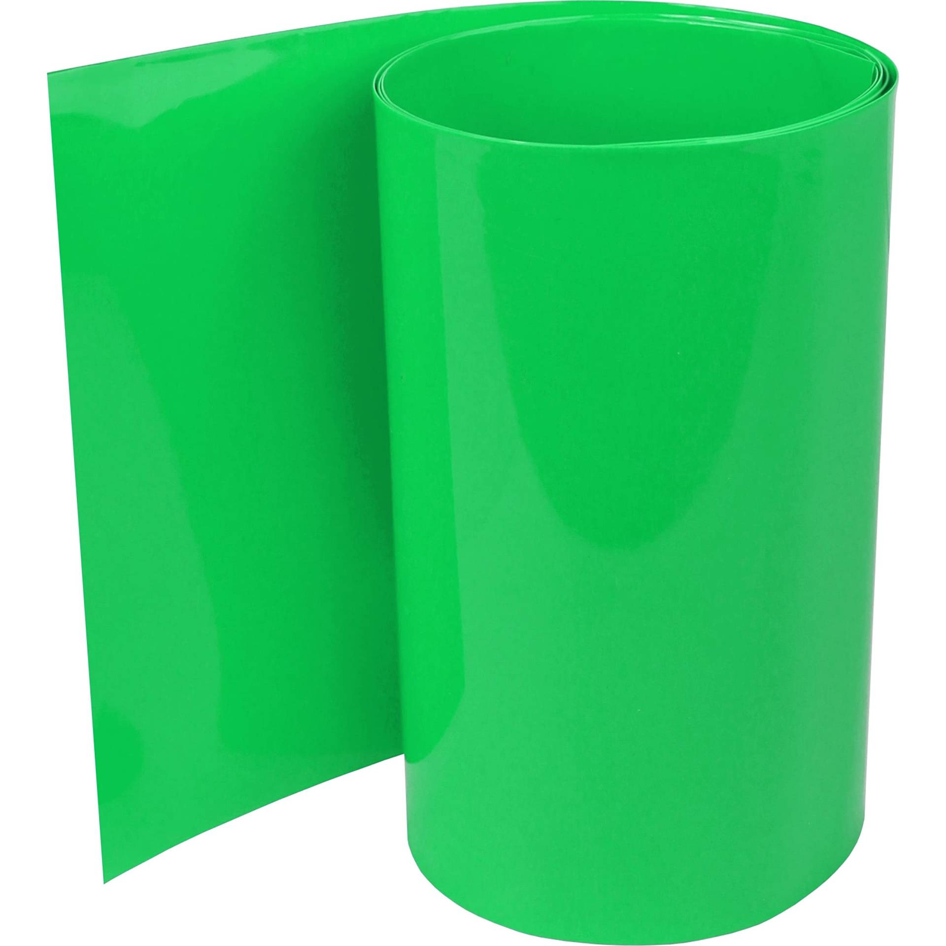 ISOLATECH PVC Schrumpfschlauch Meterware grün ohne Kleber Flachmaß 60mm (Ø38,2mm) 5 Meter Schrumpfverhältnis 2:1 Set zum Isolieren von 18650 Akku Batterien unbeschriftet (Ø38,2mm 5 Meter) von ISOLATECH