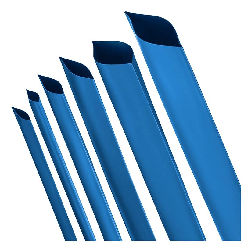 ISOLATECH Polyolefin Schrumpfschlauch Set, Schrumpfschläuche in blau, Schrumpfverhältnis 2:1 unbeschriftet, Schrumpfschlauch 8mm 4m Meterware, UV beständig und halogenfrei von ISOLATECH