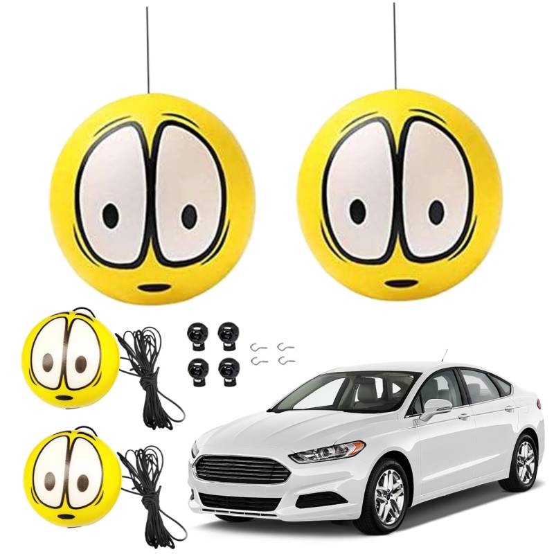 Garage Park Aid Aid -Parking Ball, 4pcs 6 cm Big Eyes Assistant Kit mit 4m Seil, Doppelgarage-Stopp-Führungssystem, Assistant Kit von ISOYTERO