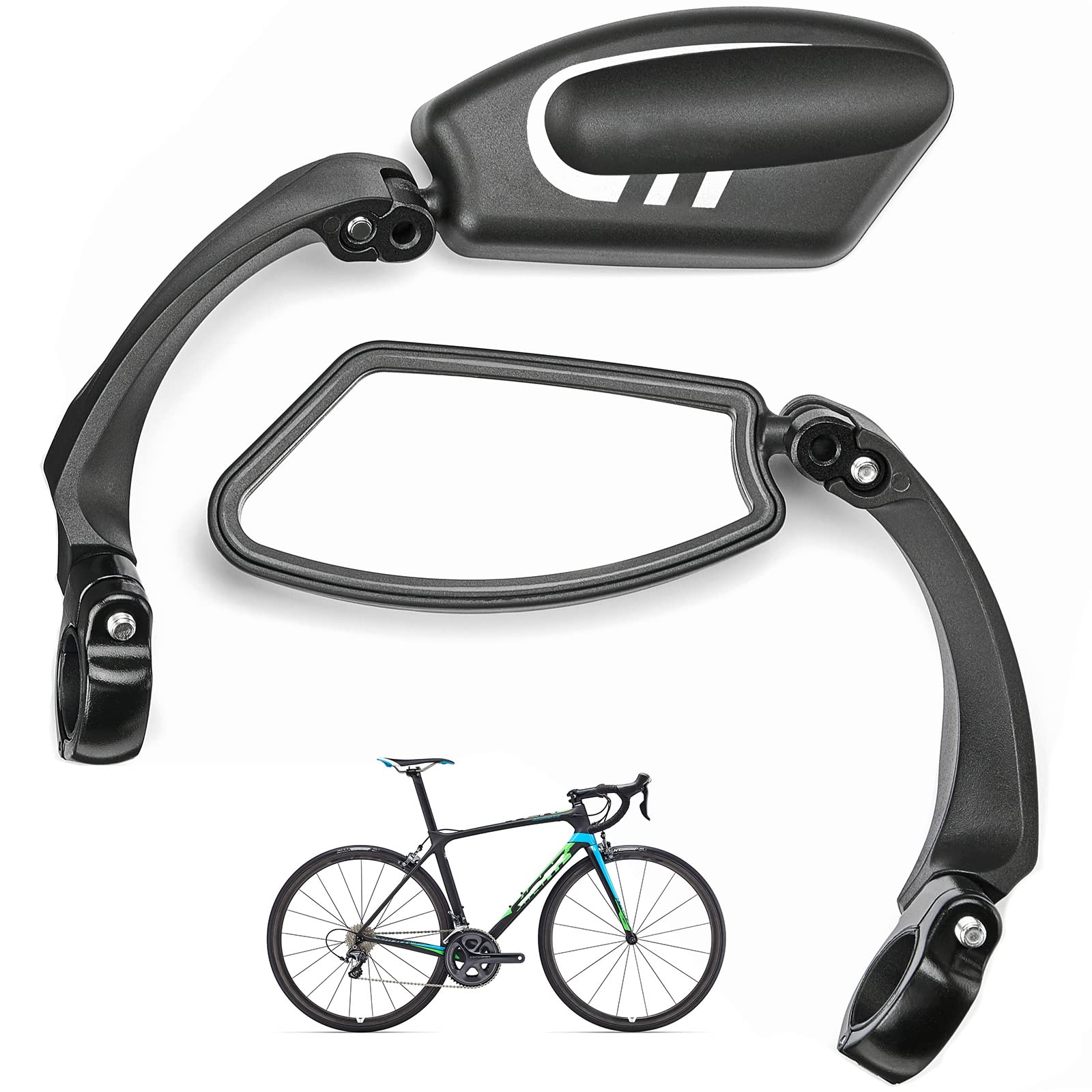ISSYZONE 2 Stück Fahrradspiegel für E-Bike, Fahrrad Rückspiegel 360°drehbar, Lenkerspiegel mit Linke Seite und Rechte Seite für Fahrrad, Mountainbike, Rennrad von ISSYZONE