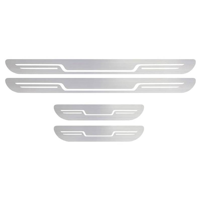 Edelstahl Einstiegsleisten für VW ID.4 CROZZ ID4-X 2022 2021 2023 2024 2025, Türschwellenabdeckung​​ Auto Türschwelle Schutz Scuff Plate Anti Kratzen Willkommenspedal Zubehör,E/Silver von ISTOVO