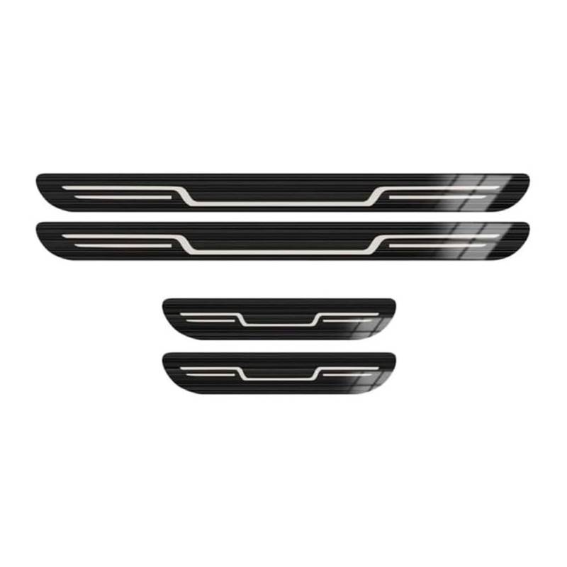 Edelstahl Einstiegsleisten für VW T-ROC SUV 2020-2024 2025, Türschwellenabdeckung​​ Auto Türschwelle Schutz Scuff Plate Anti Kratzen Willkommenspedal Zubehör,A/Black Titanium Brushed von ISTOVO