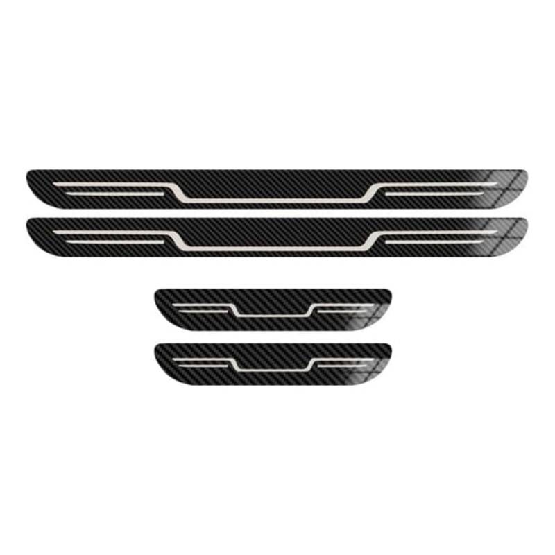Edelstahl Einstiegsleisten für VW T6 I 2015-2024 2025, Türschwellenabdeckung​​ Auto Türschwelle Schutz Scuff Plate Anti Kratzen Willkommenspedal Zubehör,C/Carbon Fiber Texture von ISTOVO
