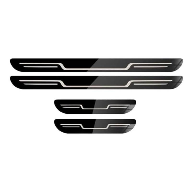 Edelstahl Einstiegsleisten für Volvo XC90 5seats 2015-2023, Türschwellenabdeckung​​ Auto Türschwelle Schutz Scuff Plate Anti Kratzen Willkommenspedal Zubehör,B/Black Titanium Mirror von ISTOVO
