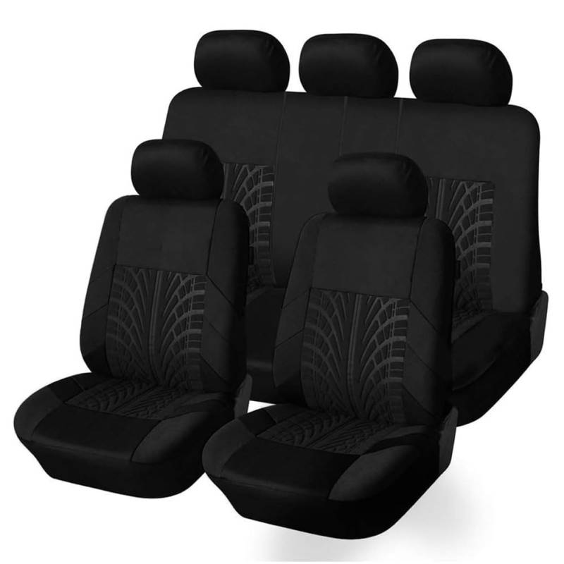 ISTOVO Auto Sitzbezüge Sets für H-yundai Tucson 3.Generation TL 2015-2020, Tuch Sitz SchonbezüGe Rutschfes Bequem Innenraum Auto Styling ZubehöR,A/Black von ISTOVO
