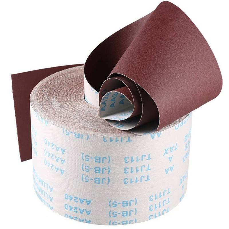 100 mm x 10 m Schleifpapierrolle mit Stoffrücken – Hochwertiges Aluminiumoxid-Schleifmittel for Holz und Metall (Körnung 60–800)(80grit) von ITITI