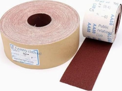 Aluminiumoxid-Schleifpapierrolle, 9,6 cm x 75 m – vielseitige Körnung 80–600 for Polieren von Holz, Metall und Autos(80grit) von ITITI