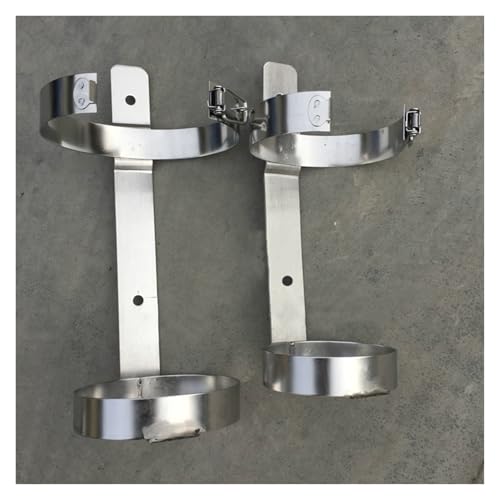 Edelstahl-Gasflaschenhalterung – Wand-/Bodenhalterung for E/D/C/M9-Tanks, 3 Größen (2er-/3er-Pack)(2 Pcs Wxh 5 7/10" x 13 2/5" (14.5x34cm)) von ITITI