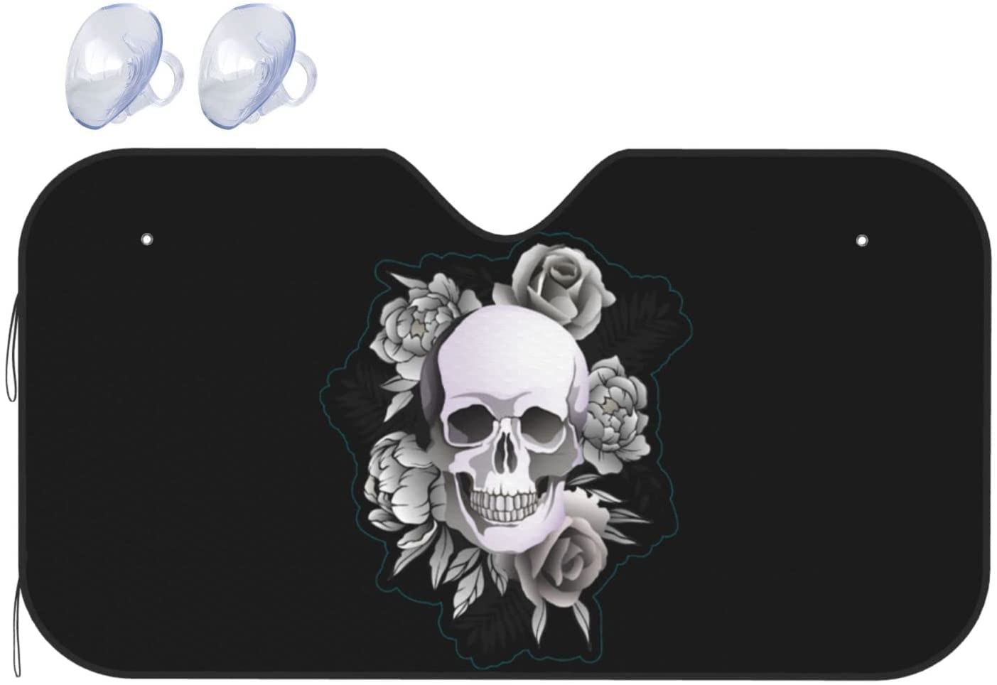 Auto Windschutz Sonnenschutz Böser Totenkopf Windschutzscheibe Abdeckung Schutz UV Eis Schnee Frostschutz für Auto SUV Allwetter Auto Windschutz Sonnenschutz Böser Totenkopf Windschutzscheibe Abdeckung Schutz UV Eis Schnee Frostschutz für Auto SUV Allwetter von IUBBKI