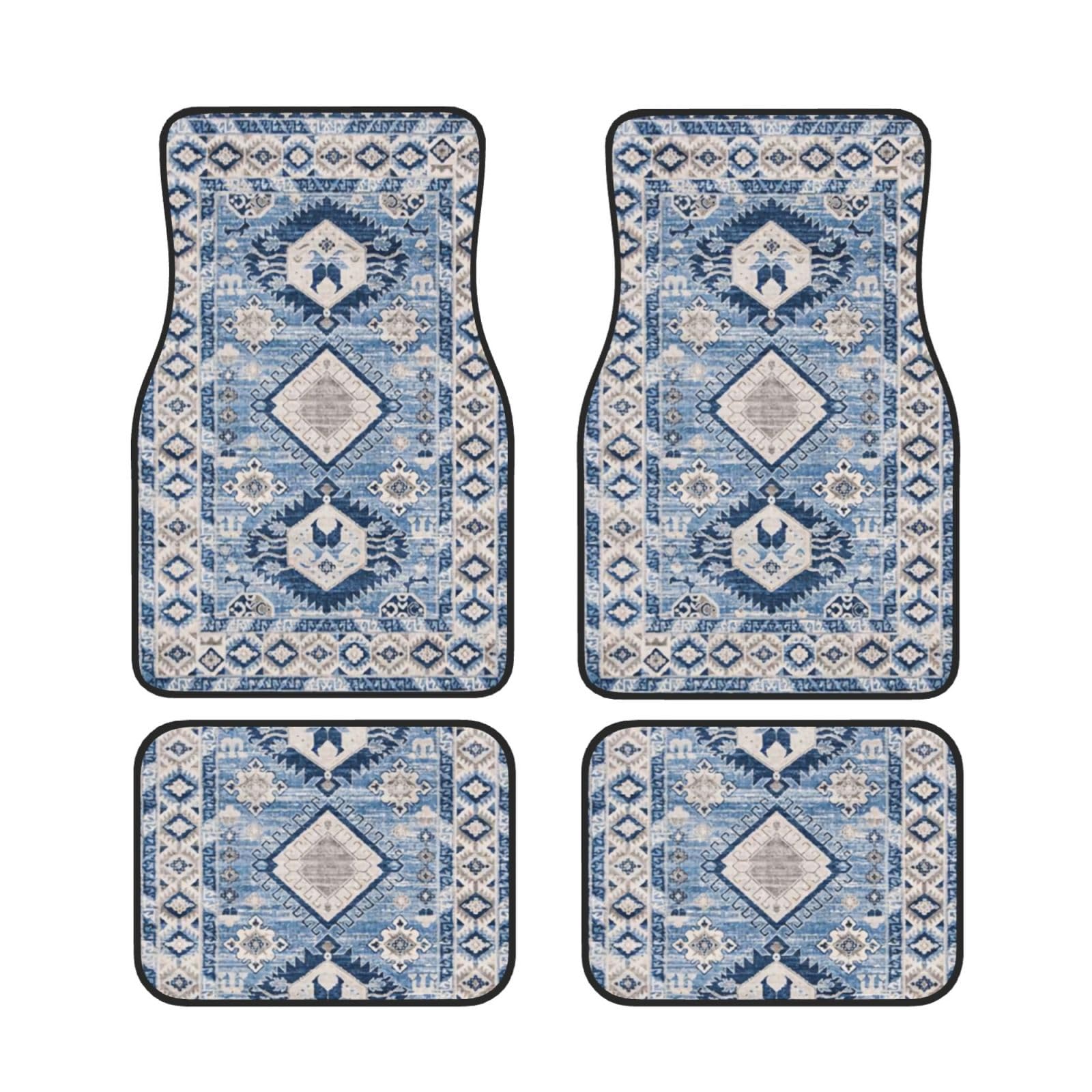 IUBBKI Orientalischer Kelim-Teppich in Antik-Blau, Fußmatten fürs Auto vorne und hinten, Automatten, komplettes Set mit 4 Teppichen, Allwetterschutz IUBBKI Orientalischer Kelim-Teppich in Antik-Blau, Fußmatten fürs Auto vorne und hinten, Automatten, komplettes Set mit 4 Teppichen, Allwetterschutz von IUBBKI