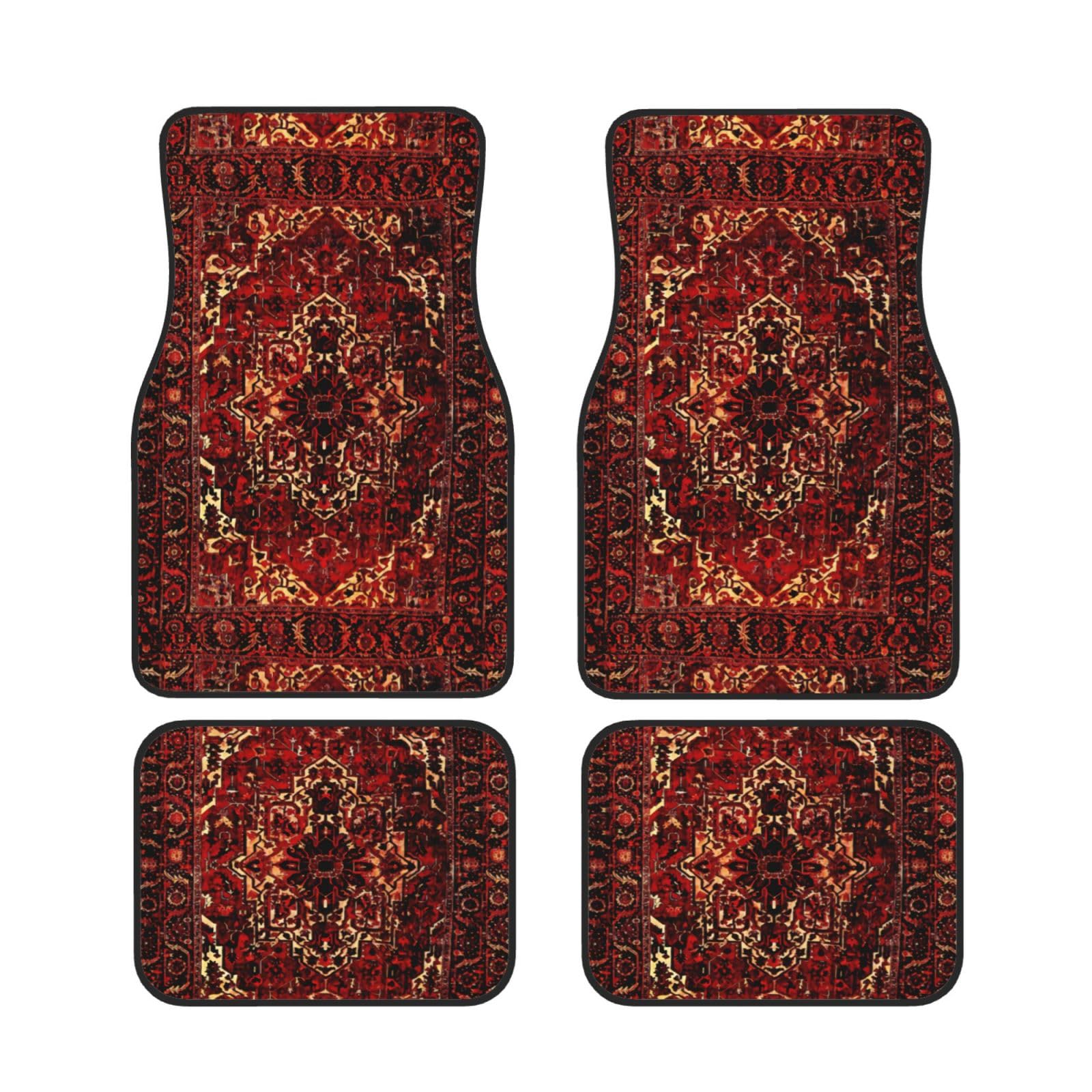 IUBBKI Orientalisches Teppich-Design in Dunkelrot. Auto-Fußmatten vorne und hinten, Automatten, komplettes Set mit 4 Teppichen, Allwetterschutz IUBBKI Orientalisches Teppich-Design in Dunkelrot. Auto-Fußmatten vorne und hinten, Automatten, komplettes Set mit 4 Teppichen, Allwetterschutz von IUBBKI