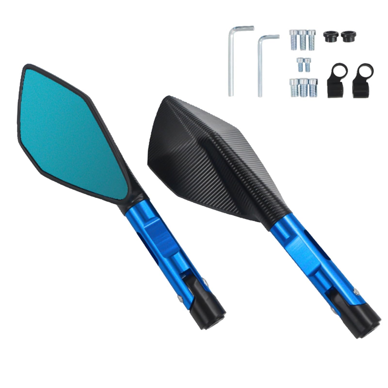 IUKMR Für Benelli Für TRK502 X Für TNT125 Für TNT135 BJ500 BN600 BN302 Für Stels600 BJ250 Motorrad CNC Rückspiegel Motorrad Rückspiegel(Blue) von IUKMR