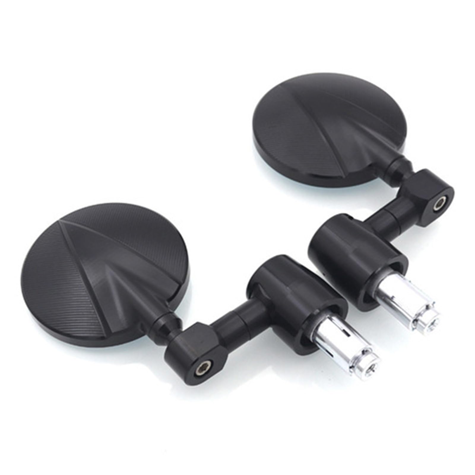 IUKMR Für Suzuki 22MM CNC Aluminium Motorrad Schwarz Runde Griff Bar End Rearview Außenspiegel Motorrad Rückspiegel(Black Ring) von IUKMR