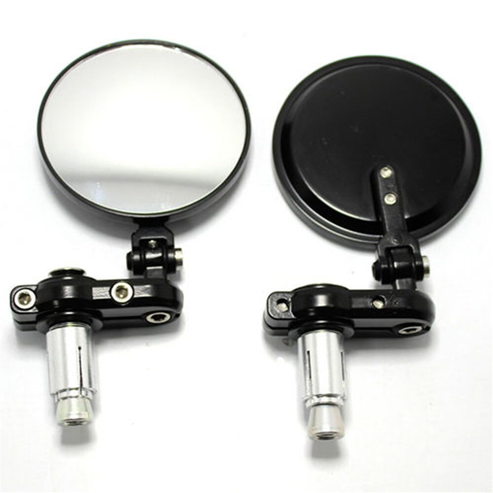 IUKMR Für Suzuki 22MM CNC Aluminium Motorrad Schwarz Runde Griff Bar End Rearview Außenspiegel Motorrad Rückspiegel(Foldable) von IUKMR