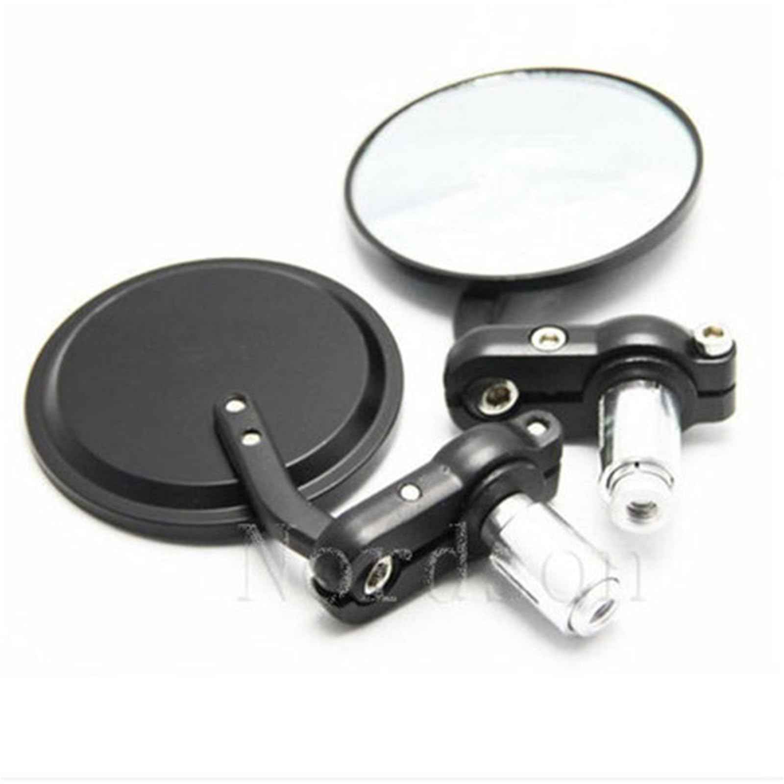 IUKMR Für Suzuki 22MM CNC Aluminium Motorrad Schwarz Runde Griff Bar End Rearview Außenspiegel Motorrad Rückspiegel(Not Foldable) von IUKMR