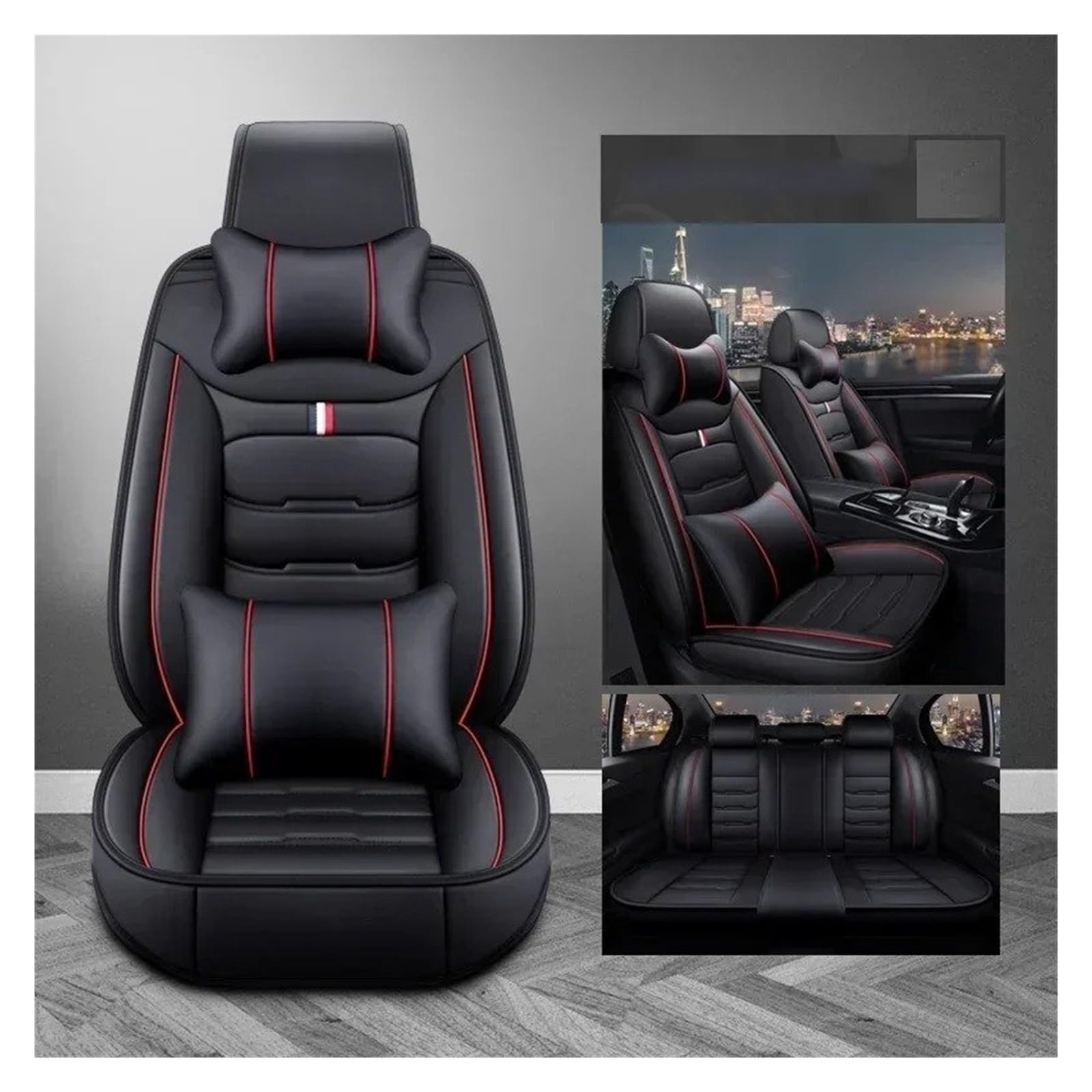 IUKMR Sitzbezüge Auto Für Chevrolet Für Spark Für Captiva Für Camaro Für Lova Für Aveo Für Trailblazer Für Tracker Universeller Autositzbezug Aus Leder Sitzbezüge Auto Set(B-Black red 5seat) IUKMR Sitzbezüge Auto Für Chevrolet Für Spark Für Captiva Für Camaro Für Lova Für Aveo Für Trailblazer Für Tracker Universeller Autositzbezug Aus Leder Sitzbezüge Auto Set(B-Black red 5seat) von IUKMR
