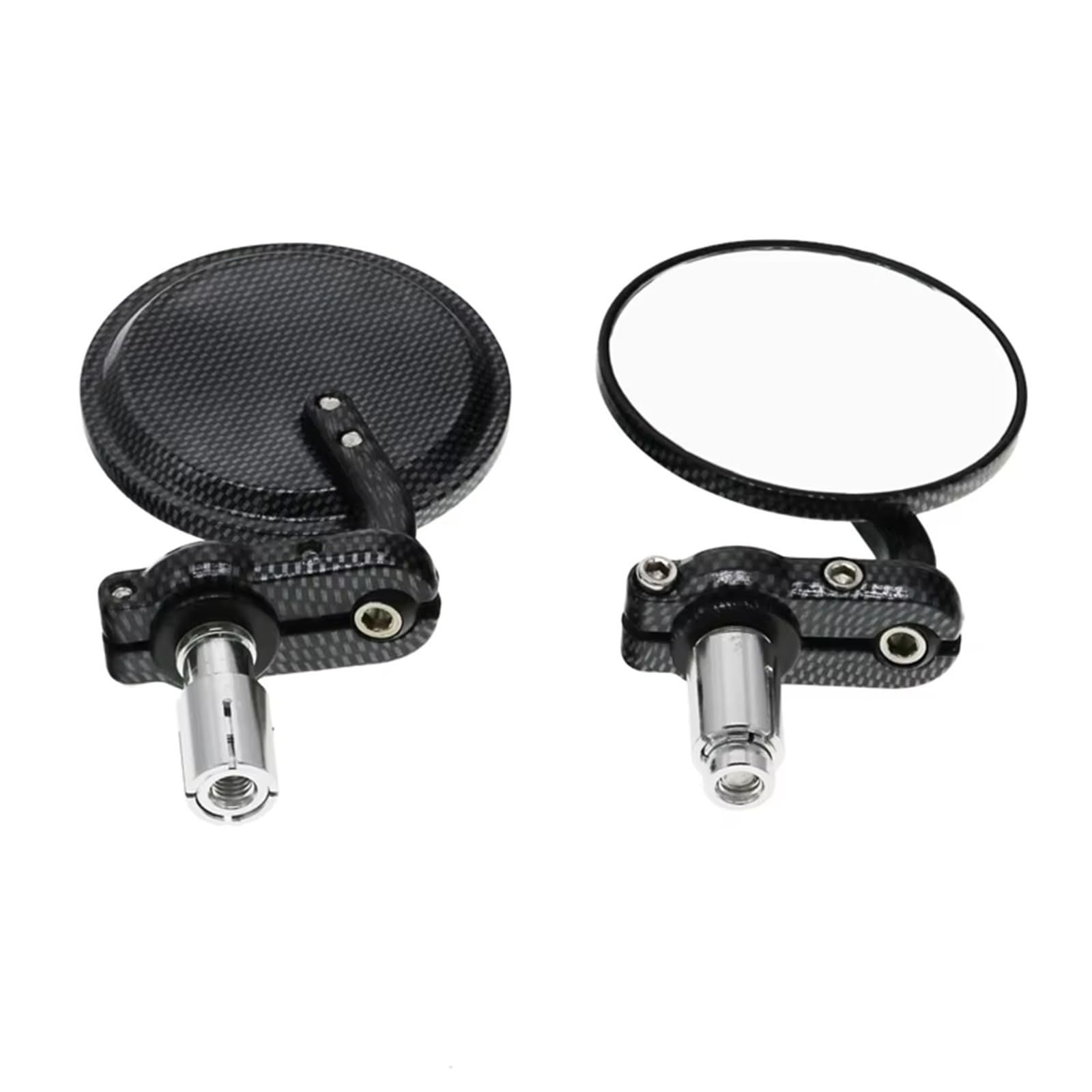 Motorrad Seitenspiegel 1 Paar Universal Motorrad Spiegel Aluminium Schwarz 22mm Griff Bar End Rearview Außenspiegel Motorrad Rückspiegel(Carbon Pattern) von IUKMR