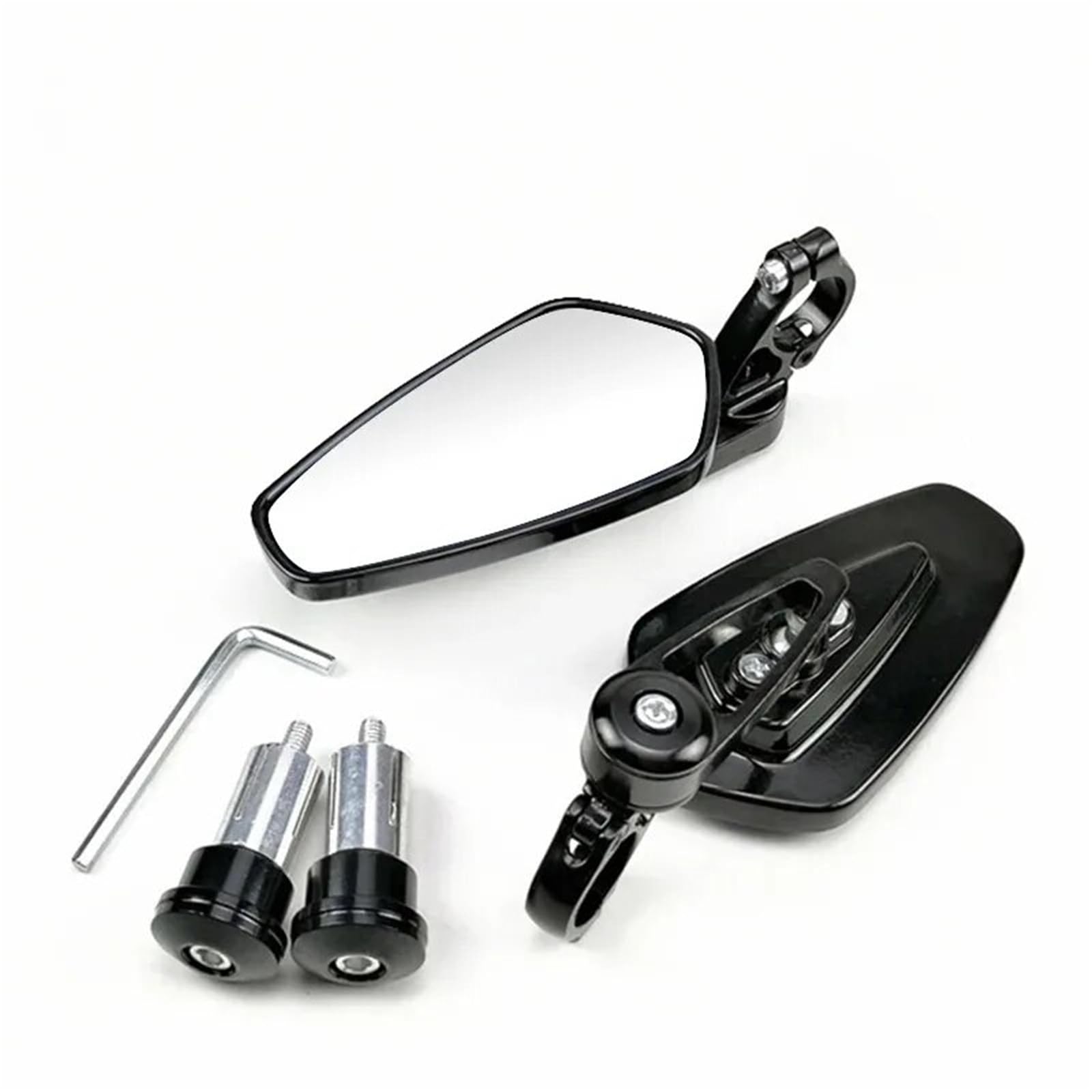 Motorrad Seitenspiegel 2 Teile/Satz Universal Motorrad Rückspiegel Motorrad 360 Grad Aluminium 7/8 "Motorrad Bike Lenker Rückansicht Spiegel Motorrad Rückspiegel(Schwarz) von IUKMR