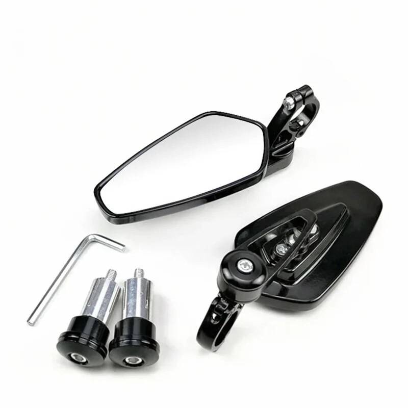 Motorrad Seitenspiegel 2 Teile/Satz Universal Motorrad Rückspiegel Motorrad 360 Grad Aluminium 7/8 "Motorrad Bike Lenker Rückansicht Spiegel Motorrad Rückspiegel(Schwarz) von IUKMR