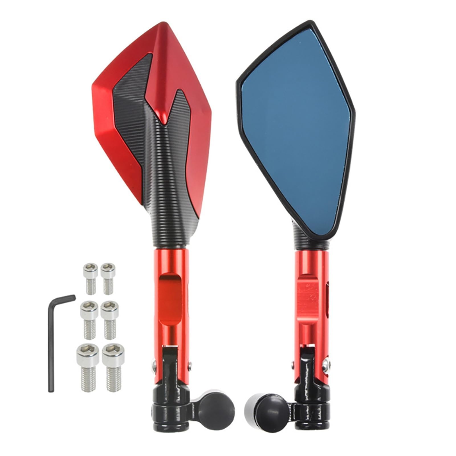 Motorrad Seitenspiegel Für CB1000R/Für CB1300/Für CB600F Für Hornat Universal CNC Motorrad Lenker Rückspiegel Blau Anti-Blend Spiegel Motorrad Rückspiegel(Red) von IUKMR