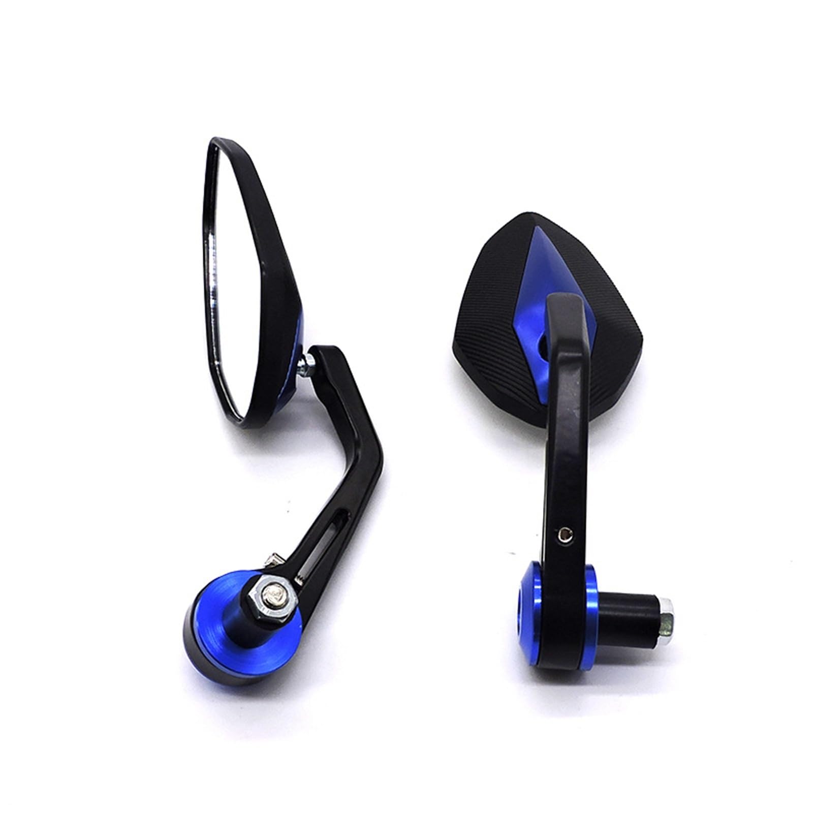 Motorrad Seitenspiegel Für CB650F Für NC700X Aluminium Legierung Motorrad Spiegel 22mm Lenker End Spiegel Universal Motorrad Rückspiegel(Blue) von IUKMR