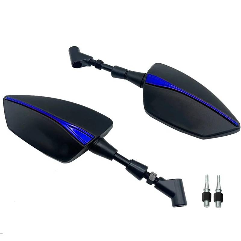 Motorrad Seitenspiegel Für F650GS 2000-2007 2003 2004 2005 2006 F650 F 650 GS Motorrad Adjustabale Seite Rückspiegel Universal mit Motorrad Rückspiegel(with Logo Blue) von IUKMR