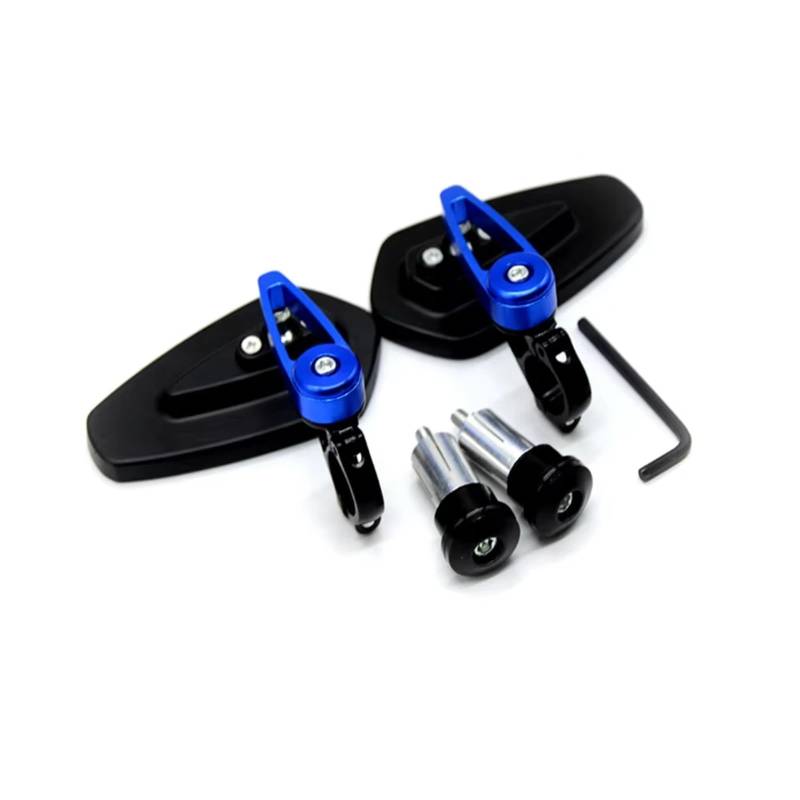 Motorrad Seitenspiegel Für FZ6S Für FZ6N Für FZ6R Für YBR 125 MT-03 MT-25 Für FAZER600 1 Paar Universal-Motorradspiegel Motorrad Rückspiegel(Blue) von IUKMR