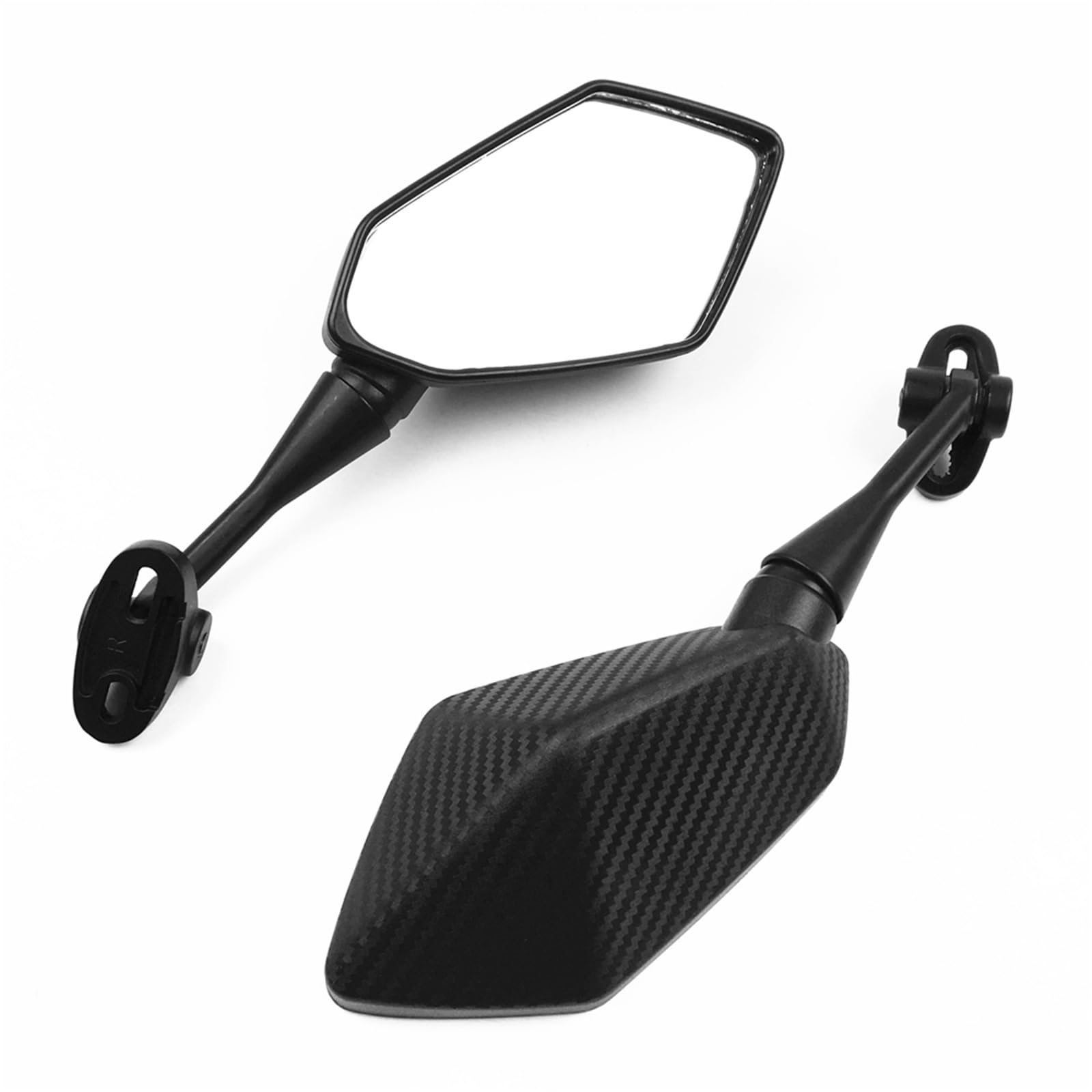Motorrad Seitenspiegel Für Kawasaki Für Ninja 250R EX250 2008-2012/Für Ninja 650R Für ER6F 2006-2019 Motorrad Rückspiegel Motorrad Rückspiegel(Carbon A) von IUKMR