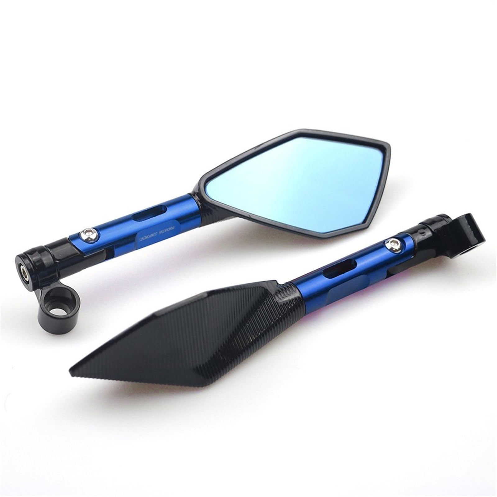 Motorrad Seitenspiegel Für Kawasaki Z900 Für Z900RS Z800 Z1000 Motorrad Zubehör CNC Aluminium Rückansicht Spiegel Motorrad Rückspiegel(Short Blue) von IUKMR