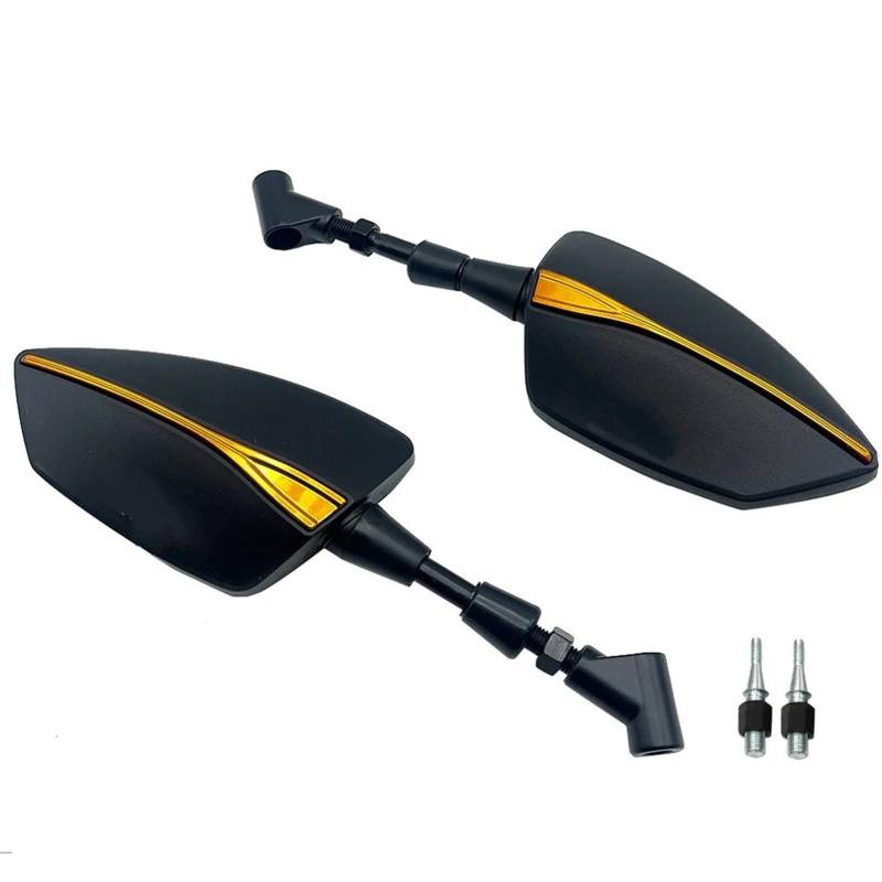 Motorrad Seitenspiegel Für NT1100 NT 1100 2022 2023 8/10MM Motorrad Zubehör Universal Adjustabale Rückspiegel Seite Rückansicht Spiegel Motorrad Rückspiegel(- Yellow) von IUKMR