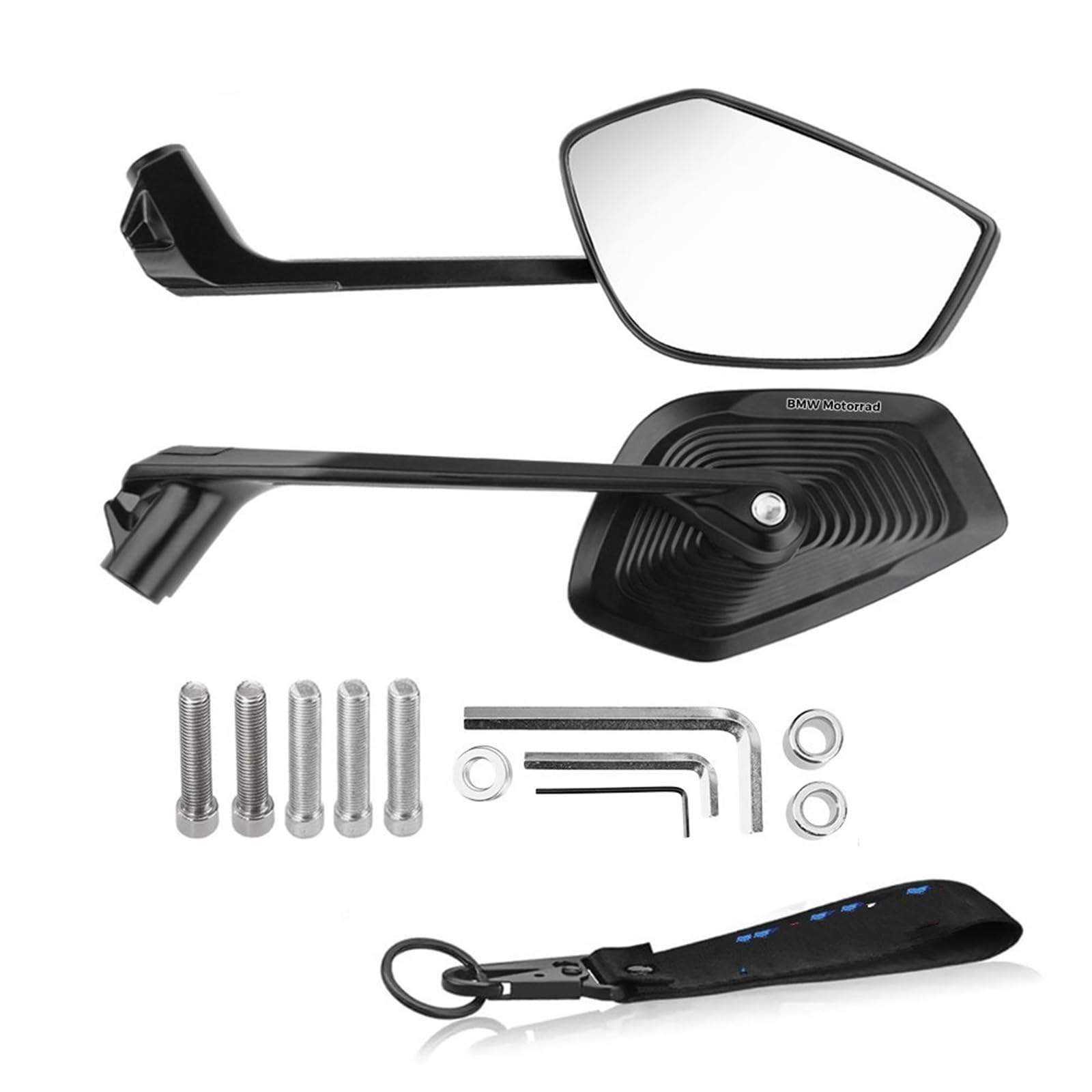Motorrad Seitenspiegel Für R1300GS Für R1200GS Für ADV Für S1000XR F900R/Für XR F850GS Für F750GS Motorrad Seite Rückspiegel Rückspiegel Motorrad Rückspiegel(Black with Logo) von IUKMR