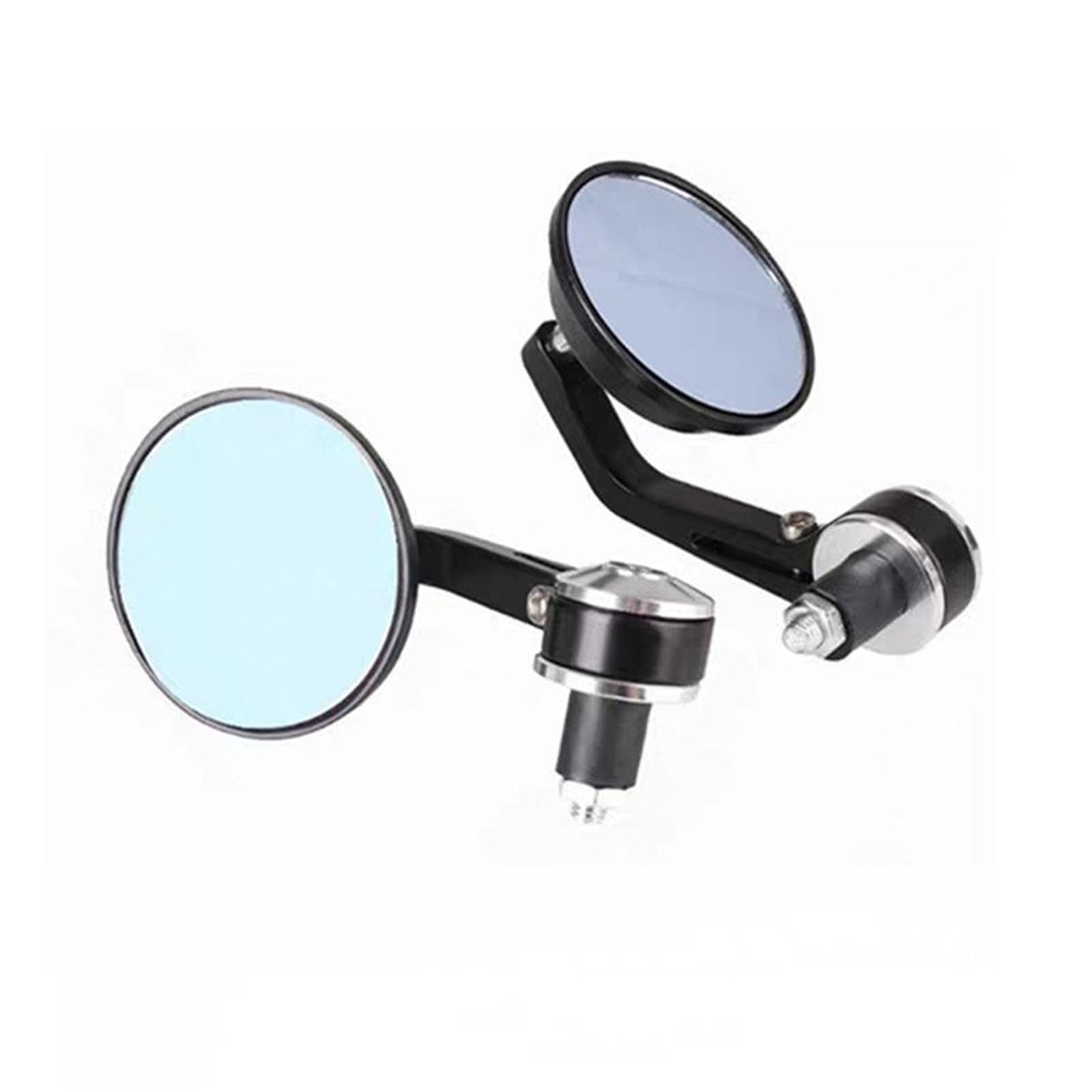 Motorrad Seitenspiegel Für Shadow 750 1100 Für Rebel 500 Für NC750X Für CB125R Retro 22mm Lenkerendspiegel Motorrad Rückspiegel Universal Motorrad Rückspiegel(Silber) von IUKMR